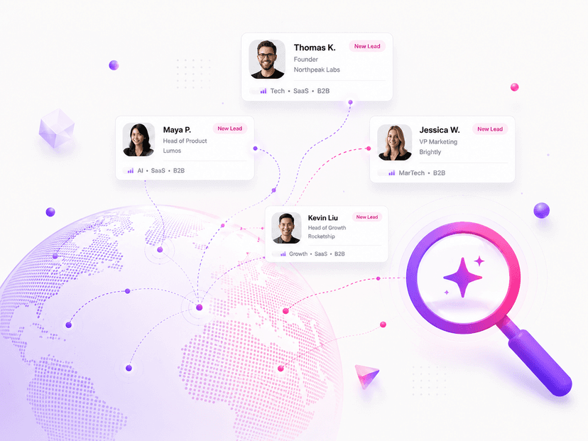 AI scanning a globe to discover qualified prospects