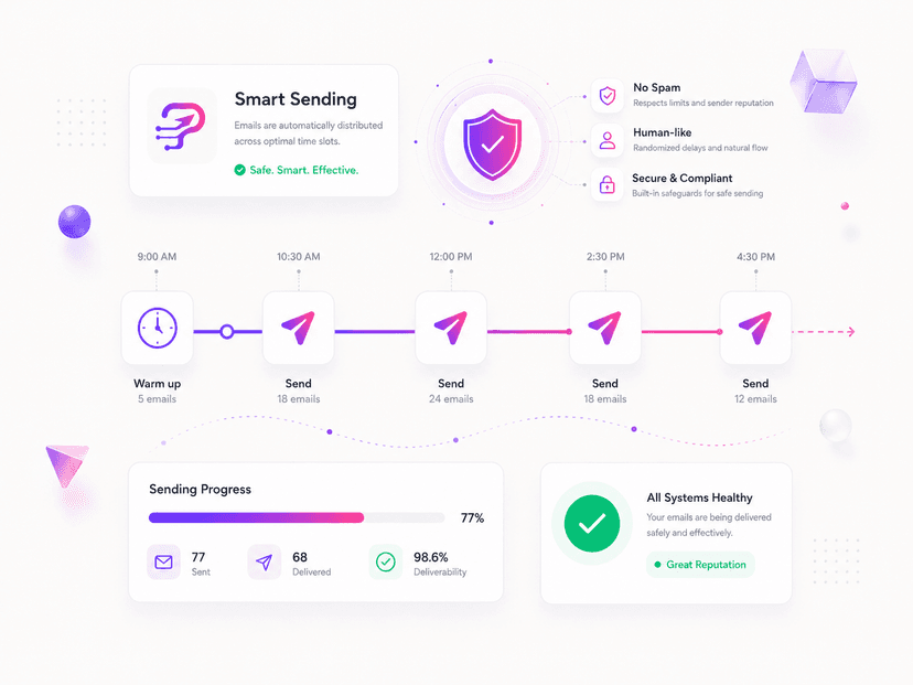 Anti-spam scheduling that distributes emails across optimal time slots
